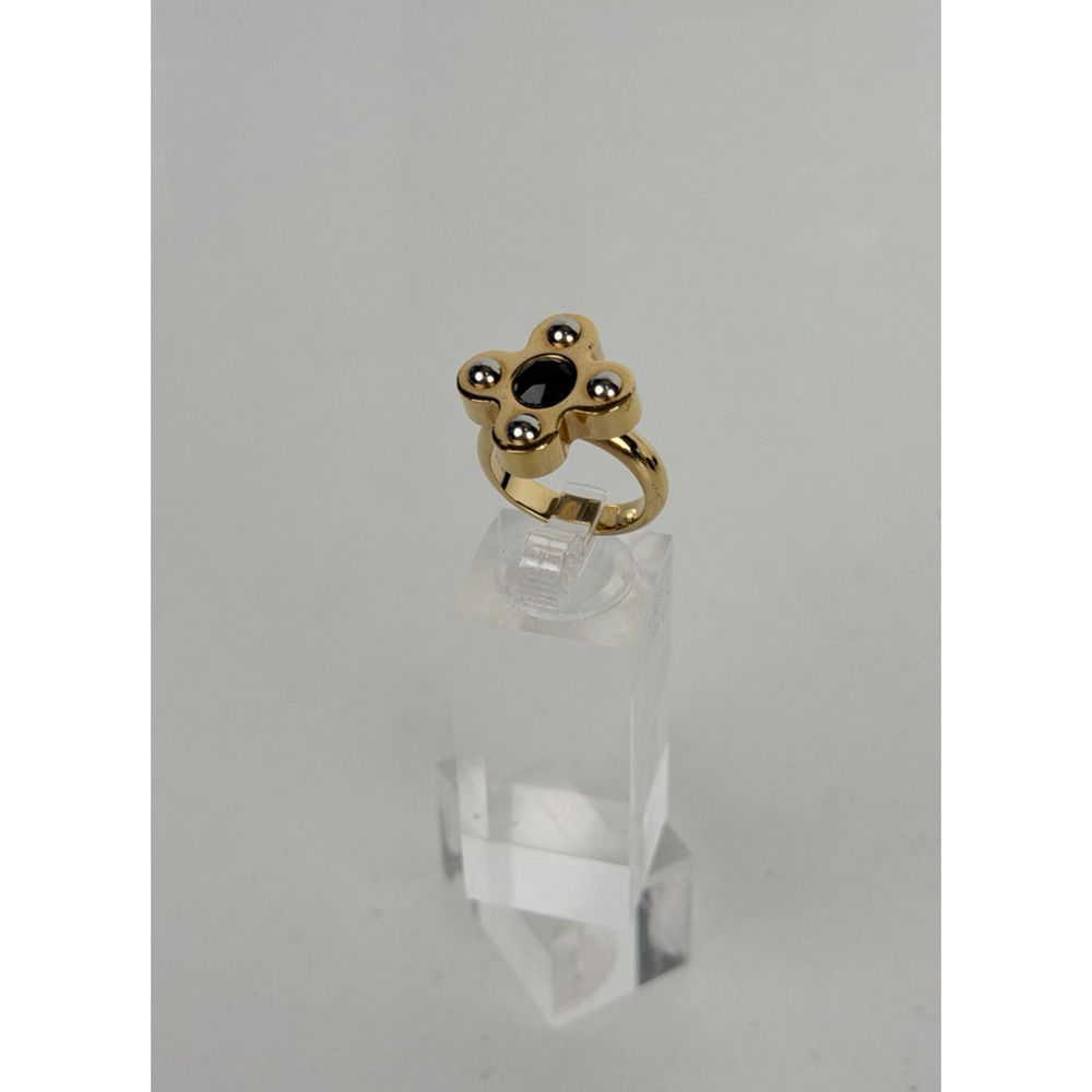 Louis Vuitton Love Letters Flower Ring in Gold-Tone Metal Size 6.25